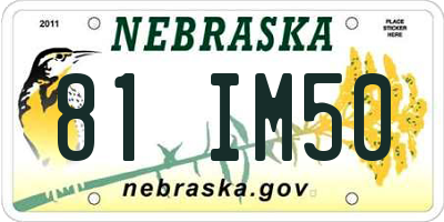 NE license plate 81IM50
