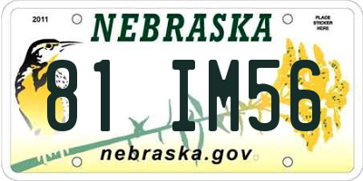 NE license plate 81IM56