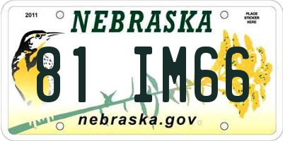 NE license plate 81IM66