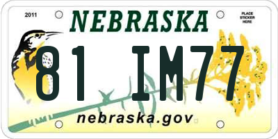 NE license plate 81IM77