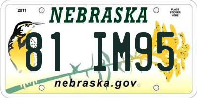 NE license plate 81IM95