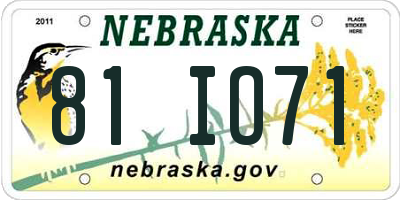 NE license plate 81IO71