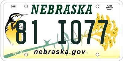 NE license plate 81IO77