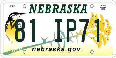 NE license plate 81IP71