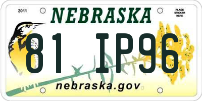 NE license plate 81IP96