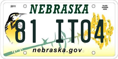 NE license plate 81IT04
