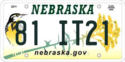 NE license plate 81IT21