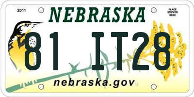 NE license plate 81IT28