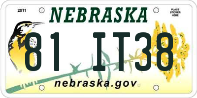 NE license plate 81IT38