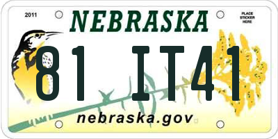 NE license plate 81IT41