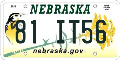 NE license plate 81IT56