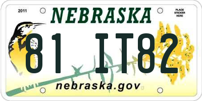 NE license plate 81IT82