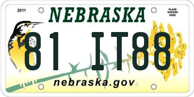 NE license plate 81IT88