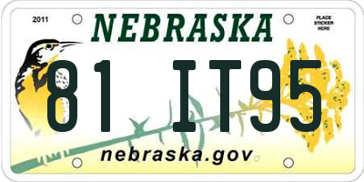 NE license plate 81IT95