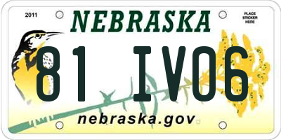 NE license plate 81IV06