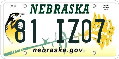 NE license plate 81IZ07