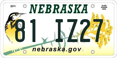 NE license plate 81IZ27
