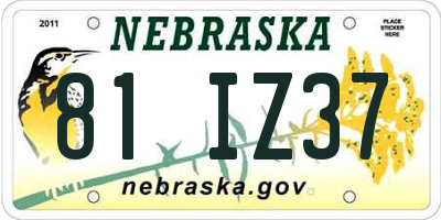 NE license plate 81IZ37