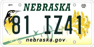 NE license plate 81IZ41