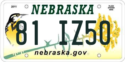 NE license plate 81IZ50