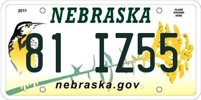 NE license plate 81IZ55