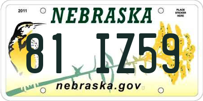 NE license plate 81IZ59
