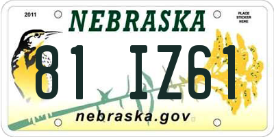 NE license plate 81IZ61