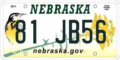 NE license plate 81JB56