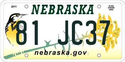 NE license plate 81JC37