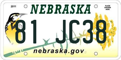 NE license plate 81JC38