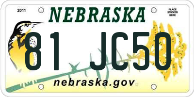 NE license plate 81JC50
