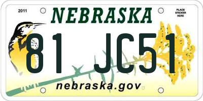 NE license plate 81JC51
