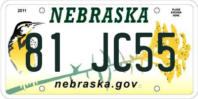 NE license plate 81JC55