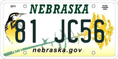 NE license plate 81JC56