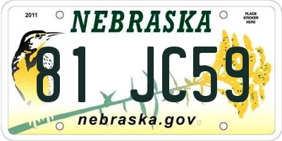 NE license plate 81JC59