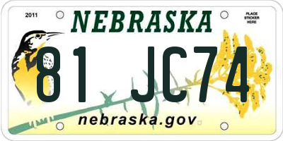 NE license plate 81JC74