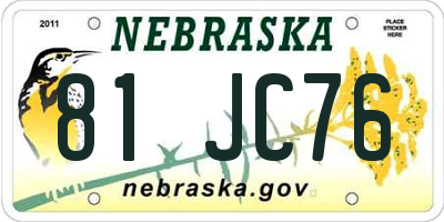NE license plate 81JC76