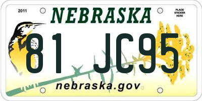 NE license plate 81JC95