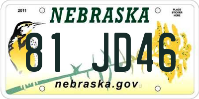 NE license plate 81JD46