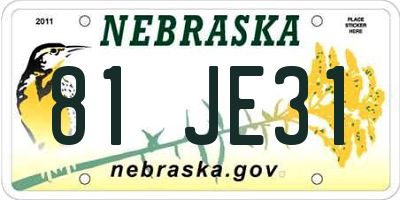 NE license plate 81JE31