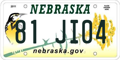 NE license plate 81JI04