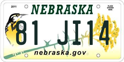 NE license plate 81JI14