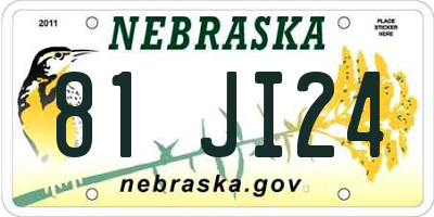NE license plate 81JI24