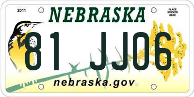 NE license plate 81JJ06