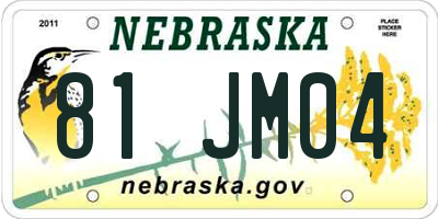 NE license plate 81JM04