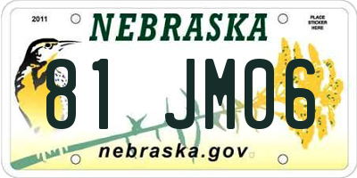 NE license plate 81JM06
