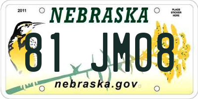 NE license plate 81JM08