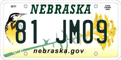 NE license plate 81JM09