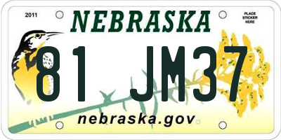 NE license plate 81JM37