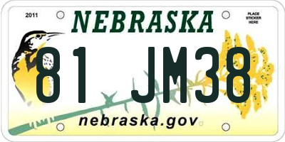 NE license plate 81JM38